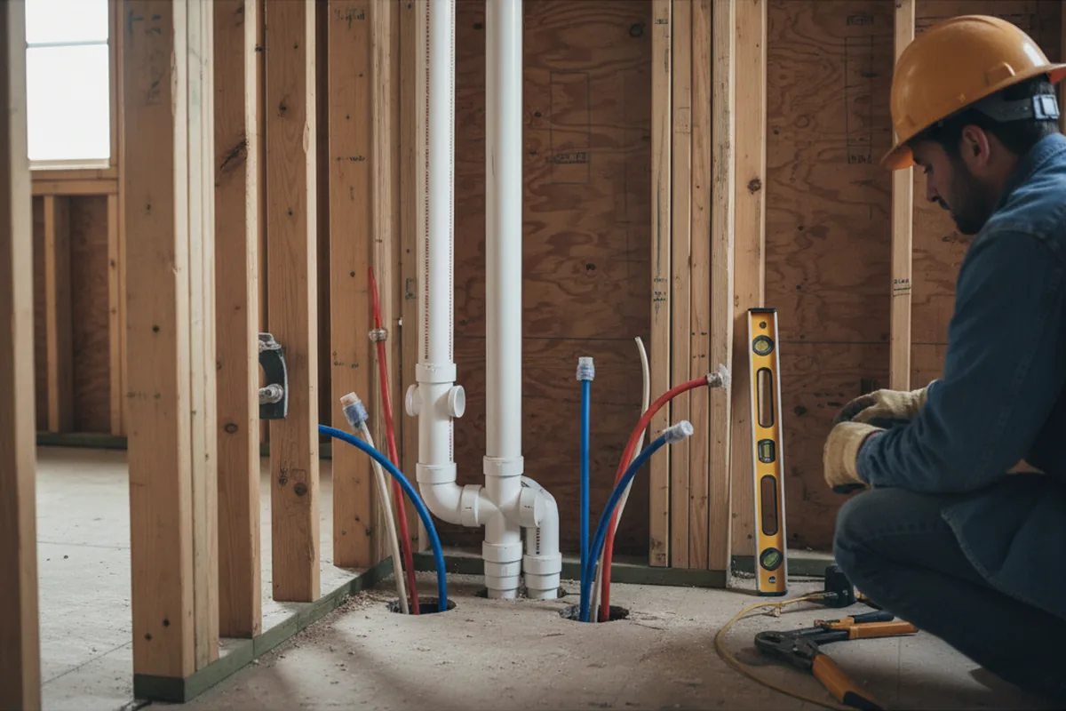 Drain and supply rough-in during Toilet Repair and Installation in Newman Lake